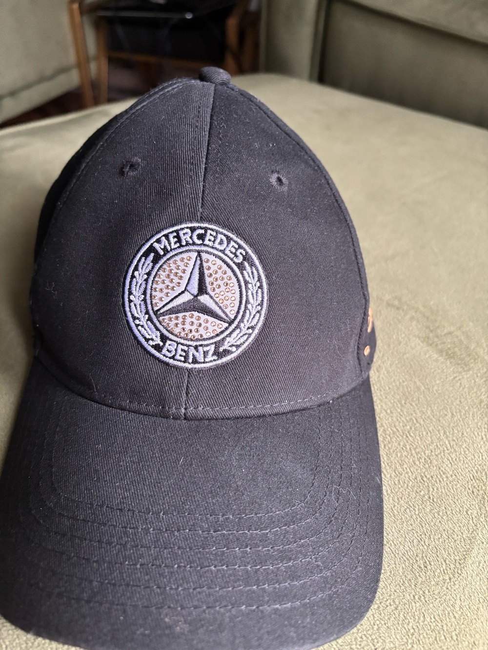 Black Mercedes Benz cap with bling.